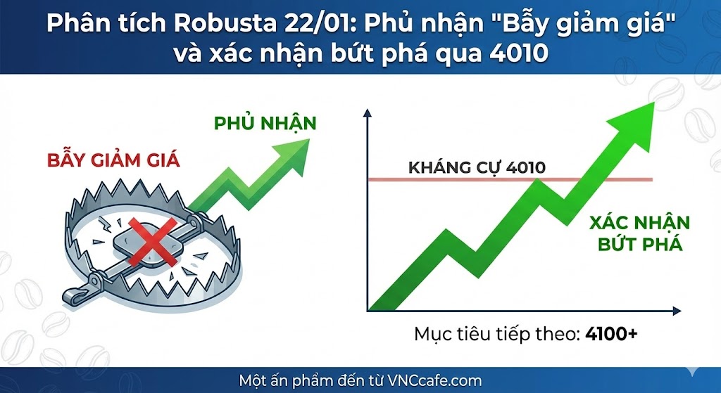 Phân tích Robusta 22/01: Phủ nhận 